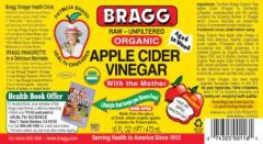 Bragg's Apple Cider Vinegar Label